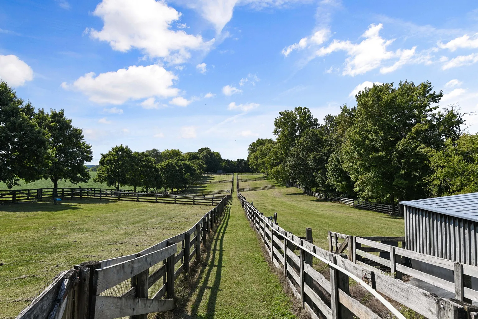 Hopecote Farm rolling fields and wooden fences